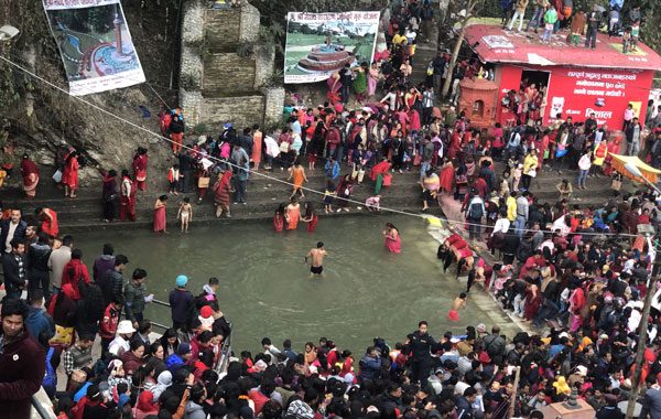 People bathing at Salinadi River